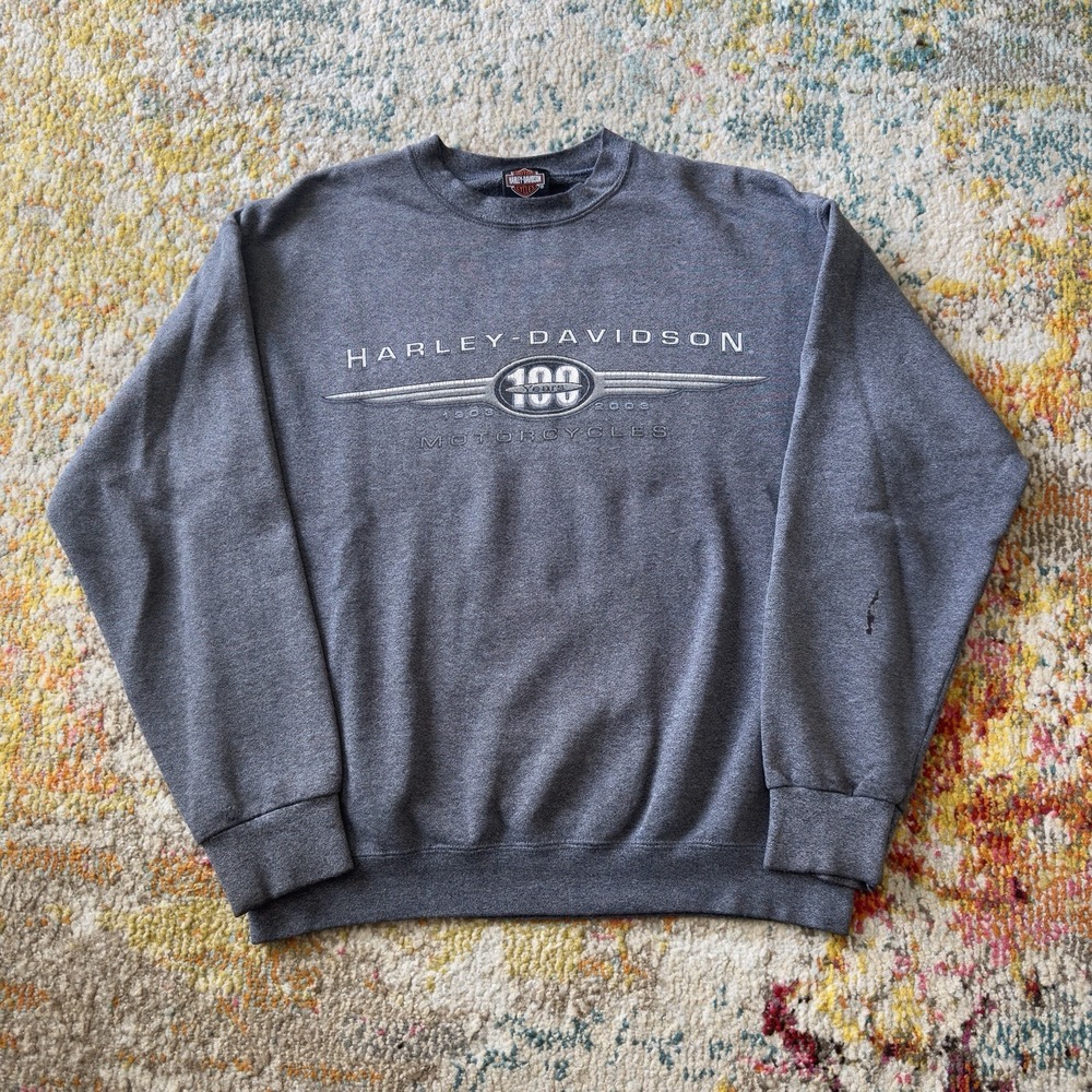 VINTAGE 2003 Harley Davidson 100th Anniversary Crewneck Sweatshirt Medium